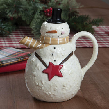 Snow Friends Snowman Teapot Park Designs Set of 2 - The Fox Decor